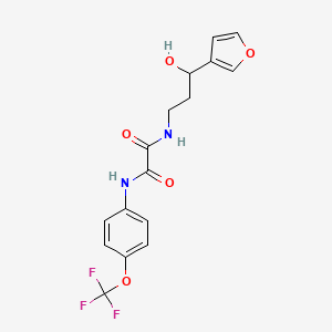 molecular formula C16H15F3N2O5 B2635442 N-[3-(FURAN-3-YL)-3-HYDROXYPROPYL]-N'-[4-(TRIFLUOROMETHOXY)PHENYL]ETHANEDIAMIDE CAS No. 1428358-69-3