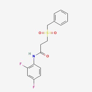 molecular formula C16H15F2NO3S B2635443 3-(benzylsulfonyl)-N-(2,4-difluorophenyl)propanamide CAS No. 831192-60-0
