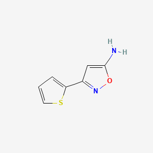 molecular formula C7H6N2OS B2635444 3-(Thiophen-2-yl)isoxazol-5-amine CAS No. 243448-17-1; 35113-40-7