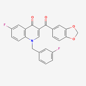 3-(1,3-Benzodioxole-5-carbonyl)-6-fluoro-1-[(3-fluorophenyl)methyl]quinolin-4-one