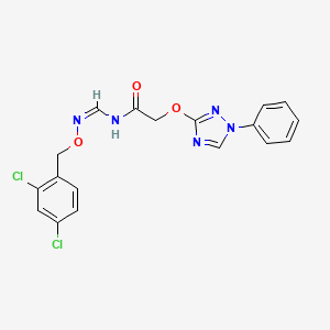 molecular formula C18H15Cl2N5O3 B2635462 N-({[(2,4-dichlorobenzyl)oxy]imino}methyl)-2-[(1-phenyl-1H-1,2,4-triazol-3-yl)oxy]acetamide CAS No. 400076-56-4
