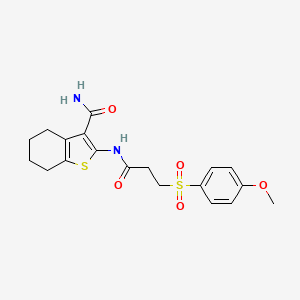 2-(3-((4-Methoxyphenyl)sulfonyl)propanamido)-4,5,6,7-tetrahydrobenzo[b]thiophene-3-carboxamide