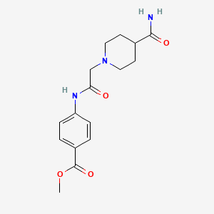 Methyl 4-(2-(4-carbamoylpiperidin-1-yl)acetamido)benzoate