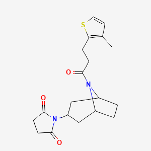 1-((1R,5S)-8-(3-(3-methylthiophen-2-yl)propanoyl)-8-azabicyclo[3.2.1]octan-3-yl)pyrrolidine-2,5-dione