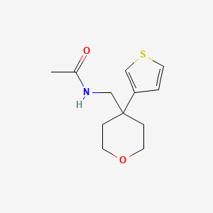 molecular formula C12H17NO2S B2635483 N-{[4-(thiophen-3-yl)oxan-4-yl]methyl}acetamide CAS No. 2320667-09-0