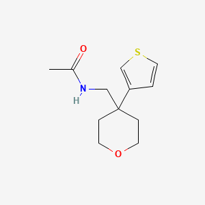 molecular formula C12H17NO2S B2635483 N-((4-(thiophen-3-yl)tetrahydro-2H-pyran-4-yl)methyl)acetamide CAS No. 2320667-09-0