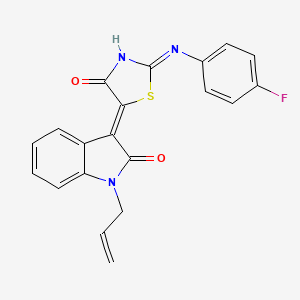 (2Z,5Z)-5-(1-allyl-2-oxoindolin-3-ylidene)-2-((4-fluorophenyl)imino)thiazolidin-4-one