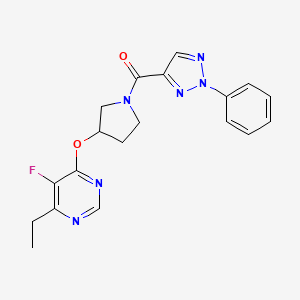 (3-((6-ethyl-5-fluoropyrimidin-4-yl)oxy)pyrrolidin-1-yl)(2-phenyl-2H-1,2,3-triazol-4-yl)methanone