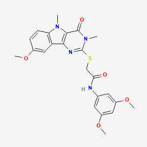 molecular formula C23H24N4O5S B2635510 N-(3,5-dimethoxyphenyl)-2-({8-methoxy-3,5-dimethyl-4-oxo-3H,4H,5H-pyrimido[5,4-b]indol-2-yl}sulfanyl)acetamide CAS No. 1112375-01-5