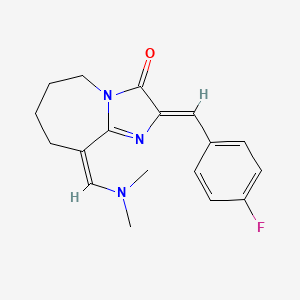 9-[(dimethylamino)methylidene]-2-[(4-fluorophenyl)methylidene]-2H,3H,5H,6H,7H,8H,9H-imidazo[1,2-a]azepin-3-one