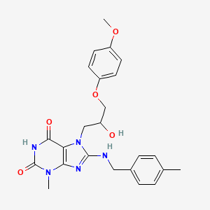 B2635515 7-(2-hydroxy-3-(4-methoxyphenoxy)propyl)-3-methyl-8-((4-methylbenzyl)amino)-1H-purine-2,6(3H,7H)-dione CAS No. 505080-70-6
