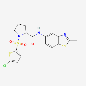 1-((5-chlorothiophen-2-yl)sulfonyl)-N-(2-methylbenzo[d]thiazol-5-yl)pyrrolidine-2-carboxamide