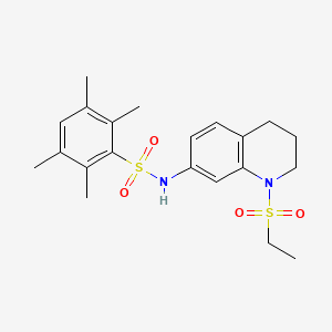 molecular formula C21H28N2O4S2 B2635527 N-[1-(ethanesulfonyl)-1,2,3,4-tetrahydroquinolin-7-yl]-2,3,5,6-tetramethylbenzene-1-sulfonamide CAS No. 946373-99-5