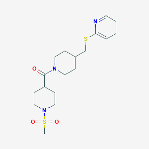 (1-(Methylsulfonyl)piperidin-4-yl)(4-((pyridin-2-ylthio)methyl)piperidin-1-yl)methanone
