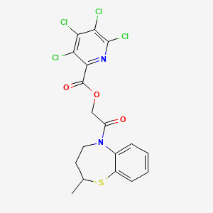 2-(2-Methyl-2,3,4,5-tetrahydro-1,5-benzothiazepin-5-yl)-2-oxoethyl 3,4,5,6-tetrachloropyridine-2-carboxylate