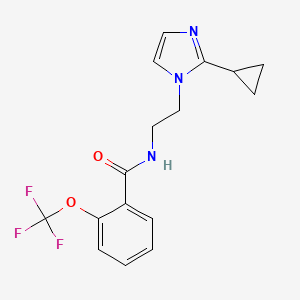 molecular formula C16H16F3N3O2 B2635544 N-(2-(2-cyclopropyl-1H-imidazol-1-yl)ethyl)-2-(trifluoromethoxy)benzamide CAS No. 2034581-73-0