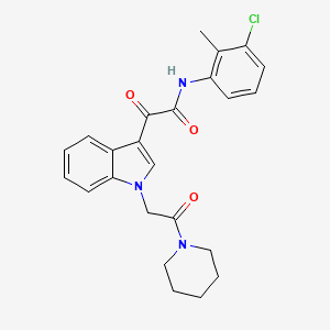 molecular formula C24H24ClN3O3 B2635568 N-(3-chloro-2-methylphenyl)-2-oxo-2-[1-(2-oxo-2-piperidin-1-ylethyl)indol-3-yl]acetamide CAS No. 872862-23-2