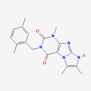molecular formula C19H21N5O2 B2635580 3-(2,5-dimethylbenzyl)-1,6,7-trimethyl-1H-imidazo[2,1-f]purine-2,4(3H,8H)-dione CAS No. 915929-69-0