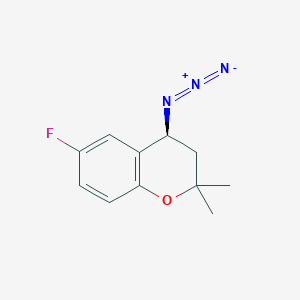 molecular formula C11H12FN3O B2635581 (4S)-4-azido-6-fluoro-2,2-dimethyl-3,4-dihydrochromene CAS No. 1026977-16-1
