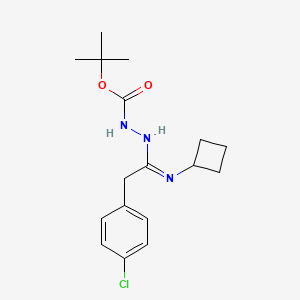 molecular formula C17H24ClN3O2 B2635583 n'-[2-(4-Chlorophenyl)-1-cyclobutylaminoethylidene]hydrazinecarboxylic acid tert-butyl ester CAS No. 1053657-48-9