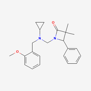 molecular formula C23H28N2O2 B2635584 1-({Cyclopropyl[(2-methoxyphenyl)methyl]amino}methyl)-3,3-dimethyl-4-phenylazetidin-2-one CAS No. 1376283-03-2