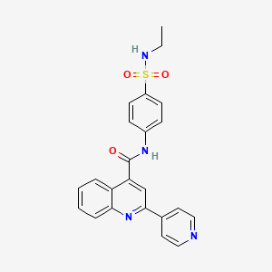 molecular formula C23H20N4O3S B2635588 N-[4-(ethylsulfamoyl)phenyl]-2-(pyridin-4-yl)quinoline-4-carboxamide CAS No. 879920-74-8
