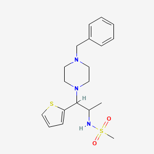 molecular formula C19H27N3O2S2 B2635593 N-(1-(4-benzylpiperazin-1-yl)-1-(thiophen-2-yl)propan-2-yl)methanesulfonamide CAS No. 863017-43-0