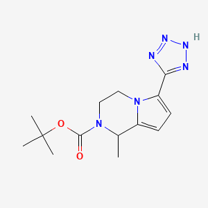 molecular formula C14H20N6O2 B2635600 tert-butyl 1-methyl-6-(1H-1,2,3,4-tetrazol-5-yl)-1H,2H,3H,4H-pyrrolo[1,2-a]pyrazine-2-carboxylate CAS No. 1050909-97-1