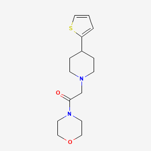 molecular formula C15H22N2O2S B2635602 1-Morpholino-2-(4-(thiophen-2-yl)piperidin-1-yl)ethanone CAS No. 1396758-52-3