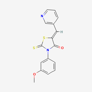 molecular formula C16H12N2O2S2 B2635604 (Z)-3-(3-甲氧基苯基)-5-(吡啶-3-基甲亚)-2-硫代噻唑烷-4-酮 CAS No. 500196-61-2