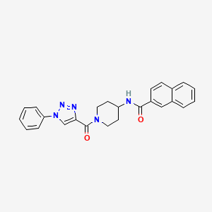 molecular formula C25H23N5O2 B2635614 N-(1-(1-phenyl-1H-1,2,3-triazole-4-carbonyl)piperidin-4-yl)-2-naphthamide CAS No. 1251617-20-5