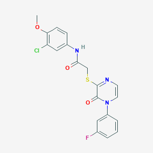 N-(3-chloro-4-methoxyphenyl)-2-((4-(3-fluorophenyl)-3-oxo-3,4-dihydropyrazin-2-yl)thio)acetamide