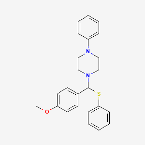 4-Methoxy-1-((4-phenylpiperazinyl)phenylthiomethyl)benzene