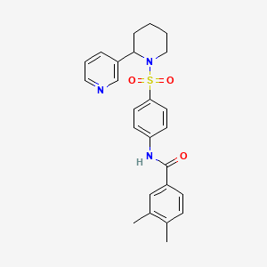 3,4-dimethyl-N-[4-(2-pyridin-3-ylpiperidin-1-yl)sulfonylphenyl]benzamide