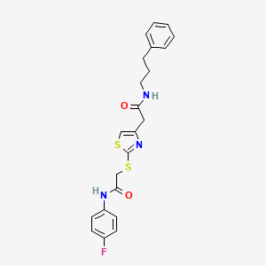 N-(4-fluorophenyl)-2-((4-(2-oxo-2-((3-phenylpropyl)amino)ethyl)thiazol-2-yl)thio)acetamide