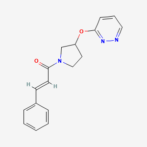 (E)-3-phenyl-1-(3-(pyridazin-3-yloxy)pyrrolidin-1-yl)prop-2-en-1-one