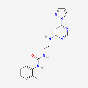 1-(2-((6-(1H-pyrazol-1-yl)pyrimidin-4-yl)amino)ethyl)-3-(o-tolyl)urea