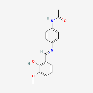 molecular formula C16H16N2O3 B2635638 N-(4-{[(1E)-(2-hydroxy-3-methoxyphenyl)methylene]amino}phenyl)acetamide CAS No. 303760-58-9
