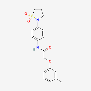 molecular formula C18H20N2O4S B2635690 N-[4-(1,1-dioxo-1lambda6,2-thiazolidin-2-yl)phenyl]-2-(3-methylphenoxy)acetamide CAS No. 941932-02-1