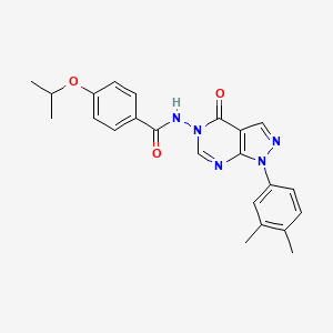 molecular formula C23H23N5O3 B2635706 N-(1-(3,4-dimethylphenyl)-4-oxo-1H-pyrazolo[3,4-d]pyrimidin-5(4H)-yl)-4-isopropoxybenzamide CAS No. 899738-12-6