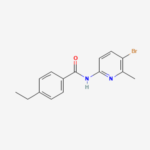 molecular formula C15H15BrN2O B2635723 N-(5-bromo-6-methylpyridin-2-yl)-4-ethylbenzamide CAS No. 638141-07-8