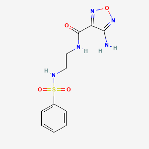 molecular formula C11H13N5O4S B2635733 4-Amino-N-(2-(phenylsulfonamido)ethyl)-1,2,5-oxadiazole-3-carboxamide CAS No. 296799-91-2
