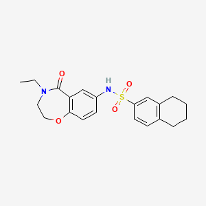 molecular formula C21H24N2O4S B2635736 N-(4-ethyl-5-oxo-2,3,4,5-tetrahydro-1,4-benzoxazepin-7-yl)-5,6,7,8-tetrahydronaphthalene-2-sulfonamide CAS No. 922553-63-7