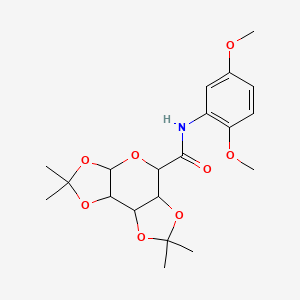 molecular formula C20H27NO8 B2635754 N-(2,5-dimethoxyphenyl)-4,4,11,11-tetramethyl-3,5,7,10,12-pentaoxatricyclo[7.3.0.02,6]dodecane-8-carboxamide CAS No. 1093408-13-9