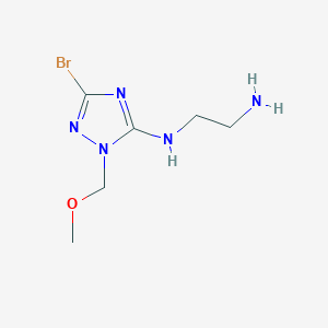molecular formula C6H12BrN5O B2635755 N-[3-bromo-1-(methoxymethyl)-1H-1,2,4-triazol-5-yl]ethane-1,2-diamine CAS No. 2109174-52-7