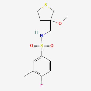 4-fluoro-N-((3-methoxytetrahydrothiophen-3-yl)methyl)-3-methylbenzenesulfonamide