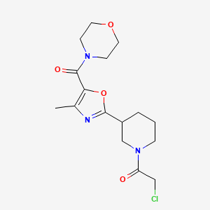 2-Chloro-1-[3-[4-methyl-5-(morpholine-4-carbonyl)-1,3-oxazol-2-yl]piperidin-1-yl]ethanone
