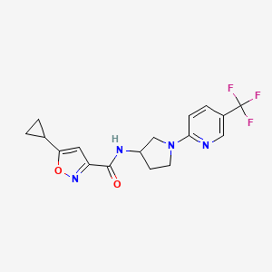 B2635770 5-cyclopropyl-N-(1-(5-(trifluoromethyl)pyridin-2-yl)pyrrolidin-3-yl)isoxazole-3-carboxamide CAS No. 1797860-27-5