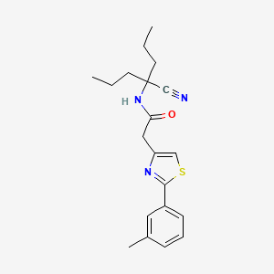 molecular formula C20H25N3OS B2635774 N-(1-cyano-1-propylbutyl)-2-[2-(3-methylphenyl)-1,3-thiazol-4-yl]acetamide CAS No. 1384803-25-1
