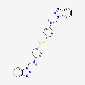 molecular formula C26H22N8S2 B2635775 N-(benzotriazol-1-ylmethyl)-4-[[4-(benzotriazol-1-ylmethylamino)phenyl]disulfanyl]aniline CAS No. 298217-95-5